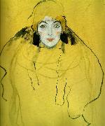 Gustav Klimt en face - portratt av kvinna, Spain oil painting artist